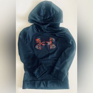 Under Armour Navy Hoodie with Red Patterned Logo